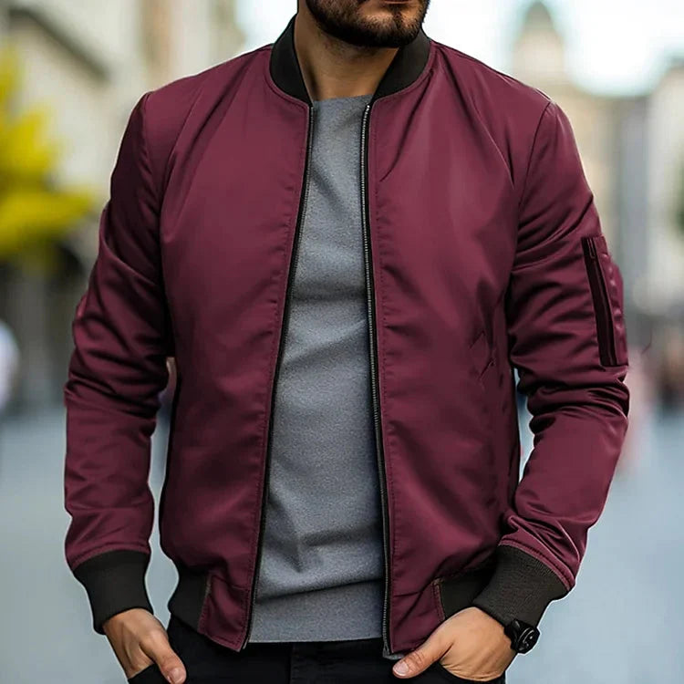 Bomberjacke – Lässige Zip-Jacke für Männer-Bordeaux-M-Chaps Herrenmode