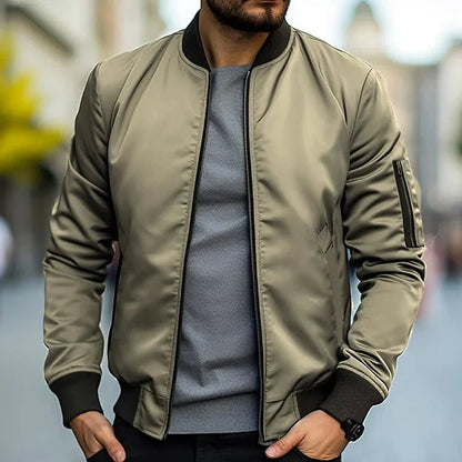 Bomberjacke – Lässige Zip-Jacke für Männer-Khaki-M-Chaps Herrenmode