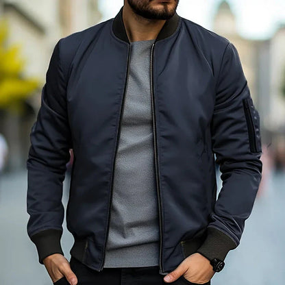 Bomberjacke – Lässige Zip-Jacke für Männer-Marineblau-M-Chaps Herrenmode