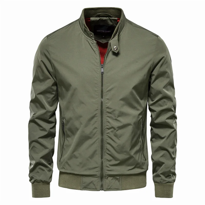Bomberjacke – Leichte, winddichte Herrenjacke mit Reißverschluss-Grün-S-Chaps Herrenmode