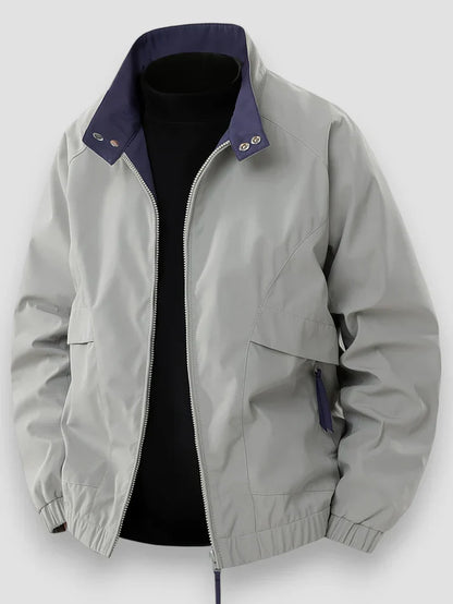 Bomberjacke | Reißverschluss | Lockere Passform | Übergangsjacke | Herrenjacke-Grau-S-Chaps Herrenmode