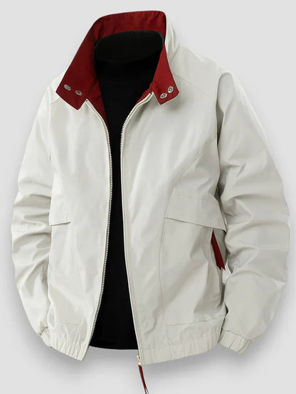 Bomberjacke | Reißverschluss | Lockere Passform | Übergangsjacke | Herrenjacke-Weiß-S-Chaps Herrenmode