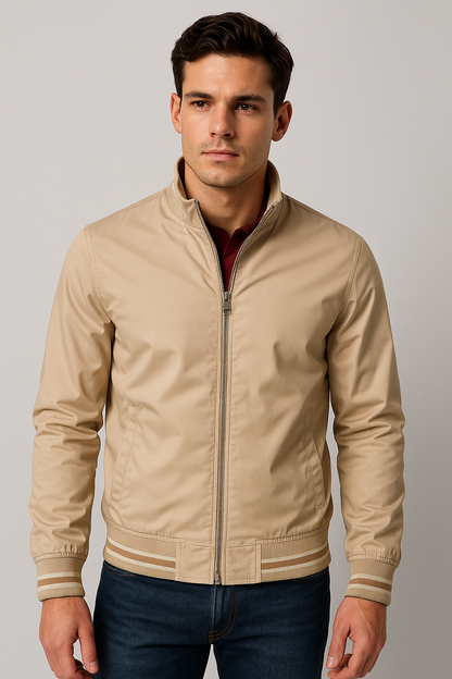 Bomberjacke | Reißverschluss | Schmale Passform | Herbstjacke | Herrenjacke-Chaps Herrenmode