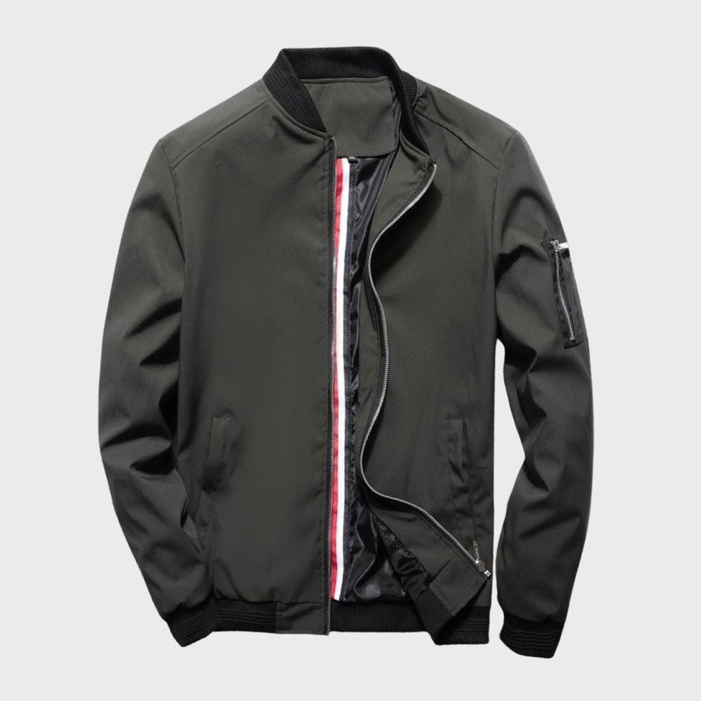 Bomberjacke | Reißverschluss | Winddicht | Leichte Jacke | Herrenjacke-Grau-XS-Chaps Herrenmode