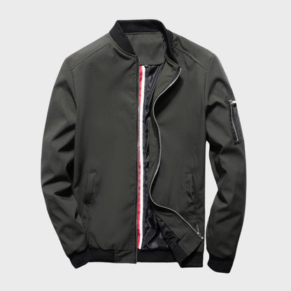 Bomberjacke | Reißverschluss | Winddicht | Leichte Jacke | Herrenjacke-Grau-XS-Chaps Herrenmode