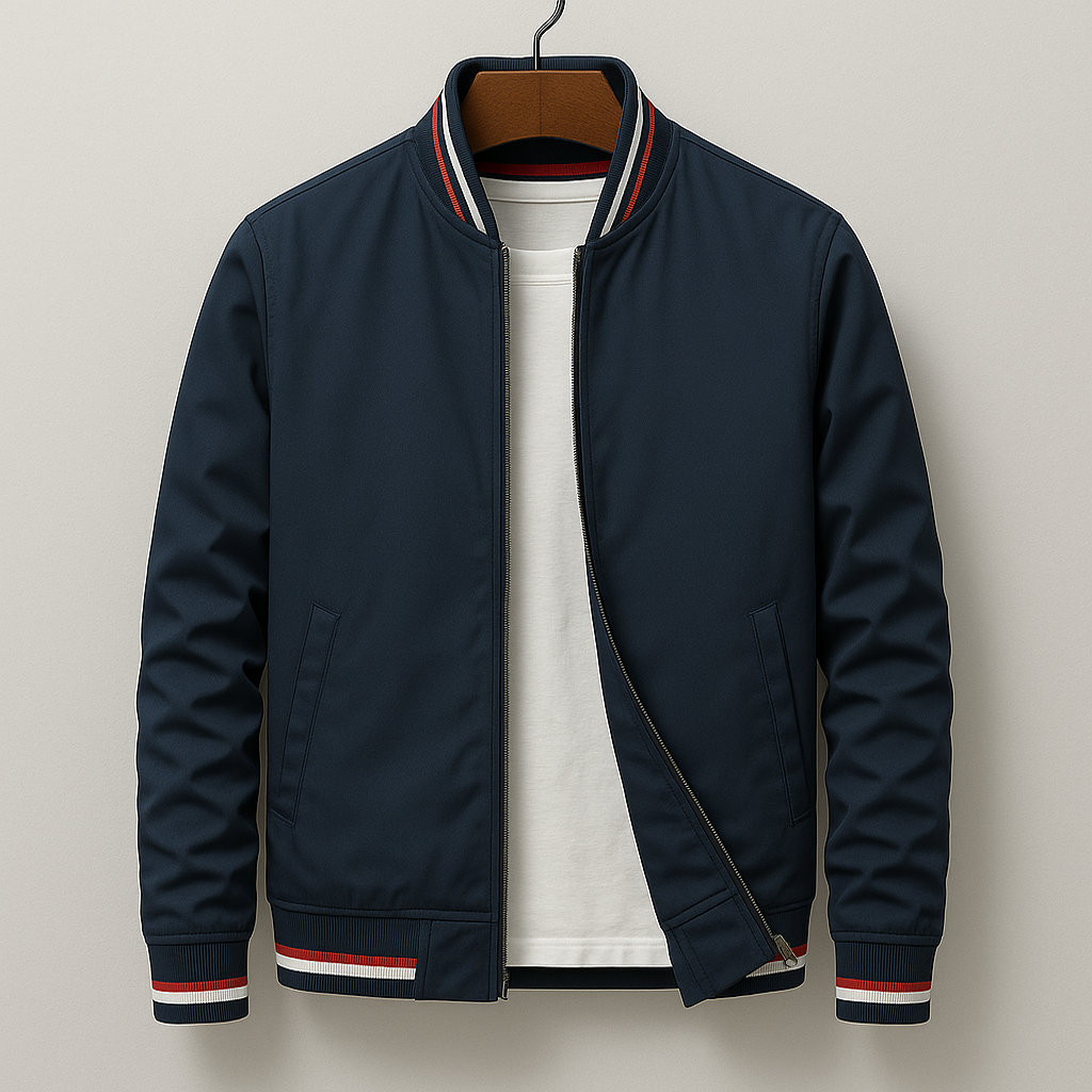 Bomberjacke | Reißverschluss | Winddicht | Übergangsjacke | Herrenjacke-Blau-XS-Chaps Herrenmode