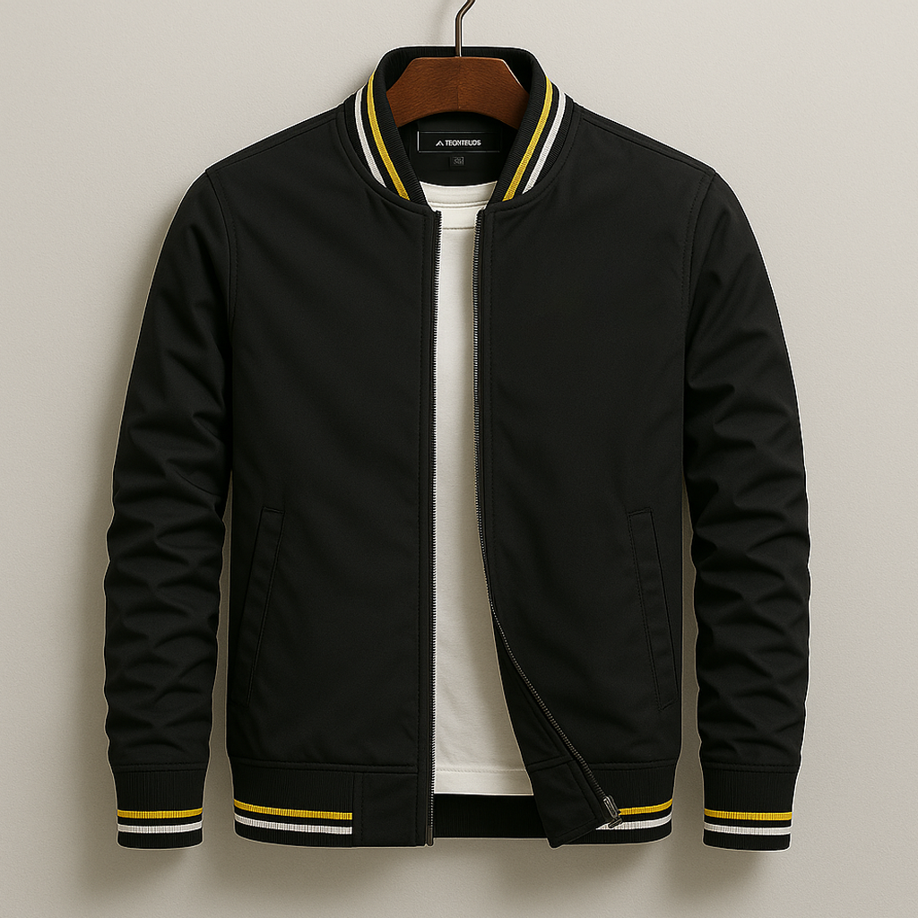 Bomberjacke | Reißverschluss | Winddicht | Übergangsjacke | Herrenjacke-Schwarz-XS-Chaps Herrenmode