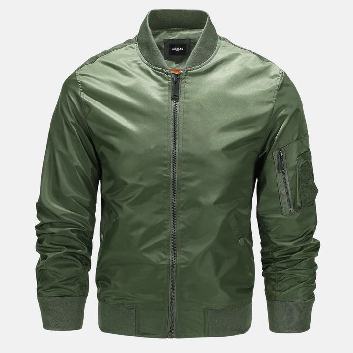 Bomberjacke - Zip-Up - Winddicht - Herbstjacke - Herrenjacke-Armeegrün-S-Chaps Herrenmode