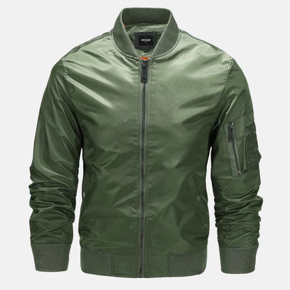 Bomberjacke - Zip-Up - Winddicht - Herbstjacke - Herrenjacke-Armeegrün-S-Chaps Herrenmode