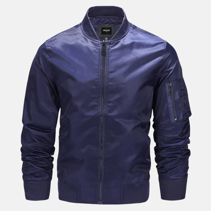 Bomberjacke - Zip-Up - Winddicht - Herbstjacke - Herrenjacke-Dunkelblau-S-Chaps Herrenmode