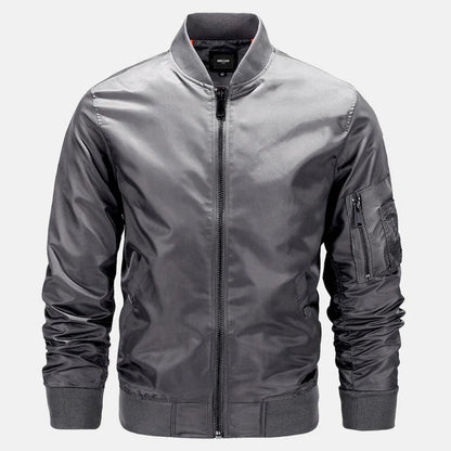 Bomberjacke - Zip-Up - Winddicht - Herbstjacke - Herrenjacke-Dunkelgrau-S-Chaps Herrenmode