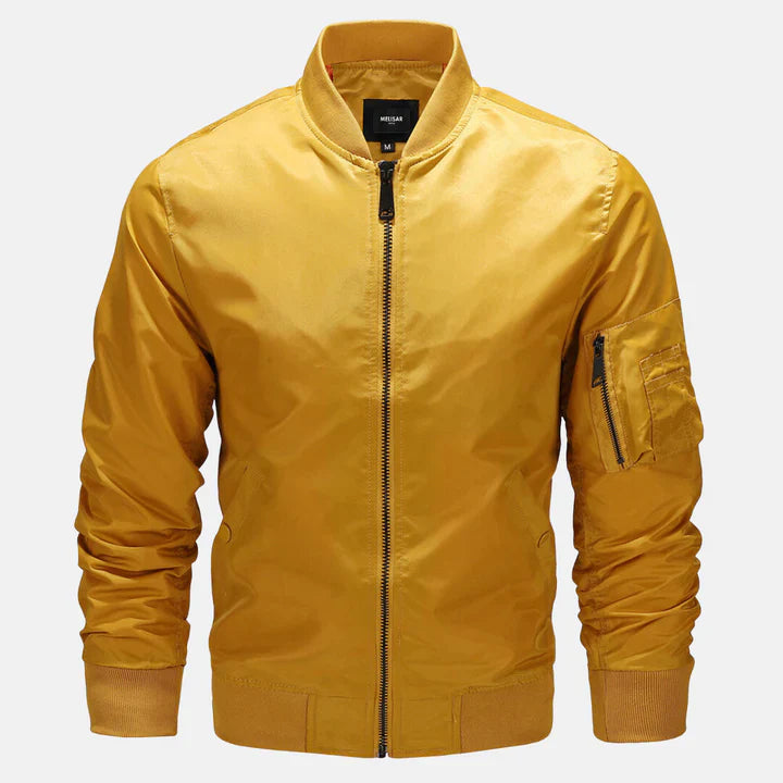Bomberjacke - Zip-Up - Winddicht - Herbstjacke - Herrenjacke-Gelb-S-Chaps Herrenmode