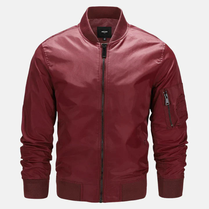 Bomberjacke - Zip-Up - Winddicht - Herbstjacke - Herrenjacke-Rot-S-Chaps Herrenmode