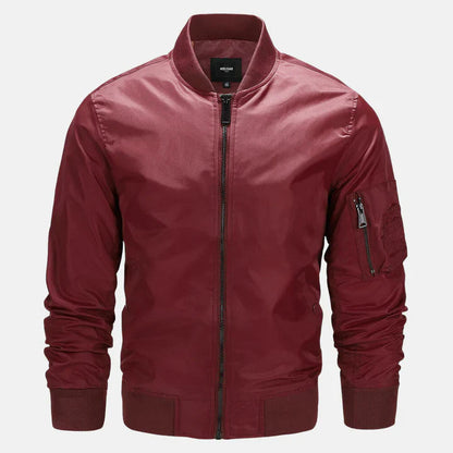Bomberjacke - Zip-Up - Winddicht - Herbstjacke - Herrenjacke-Rot-S-Chaps Herrenmode