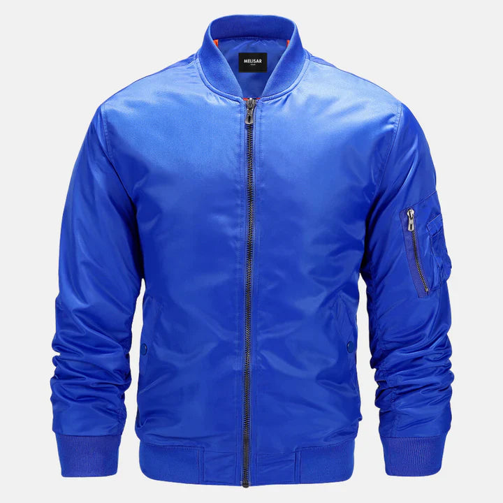 Bomberjacke - Zip-Up - Winddicht - Herbstjacke - Herrenjacke-Saphirblau-S-Chaps Herrenmode
