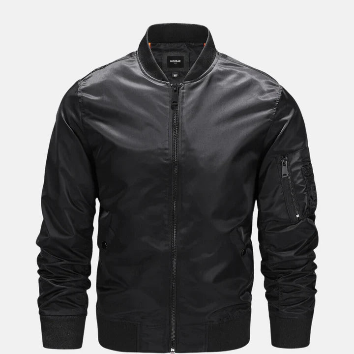Bomberjacke - Zip-Up - Winddicht - Herbstjacke - Herrenjacke-Schwarz-S-Chaps Herrenmode
