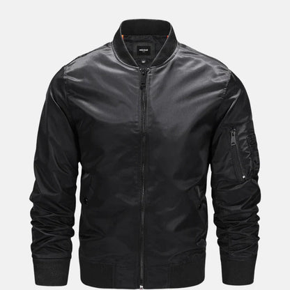 Bomberjacke - Zip-Up - Winddicht - Herbstjacke - Herrenjacke-Schwarz-S-Chaps Herrenmode