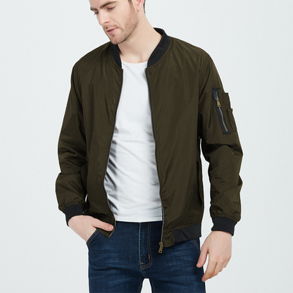 Bomberjacke – mit Reißverschluss – Polyester – Herbstjacke – Herrenjacke-Chaps Herrenmode
