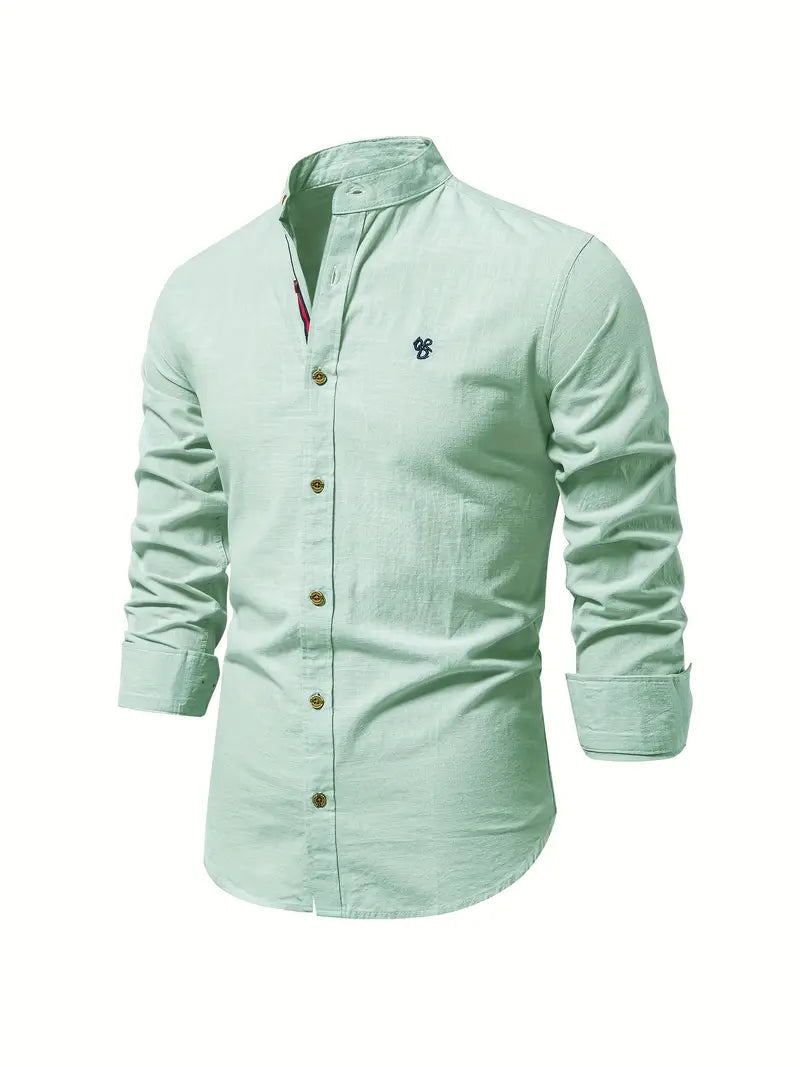 Button-Up Hemd | Langarm | Klassisch | Anzughemd | Herrenhemd-Hellgrün-XS-Chaps Herrenmode