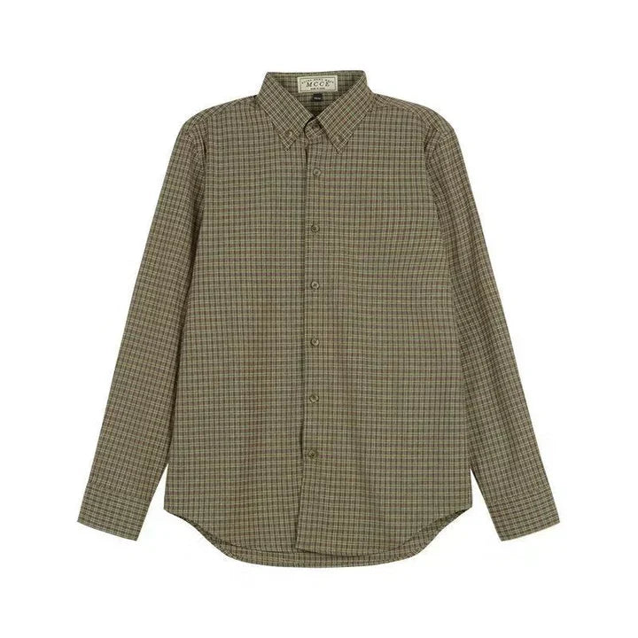 Button-Up Hemd - Langarmhemd mit Kragen für Männer-Grün-M-Chaps Herrenmode