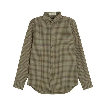 Button-Up Hemd - Langarmhemd mit Kragen für Männer-Grün-M-Chaps Herrenmode