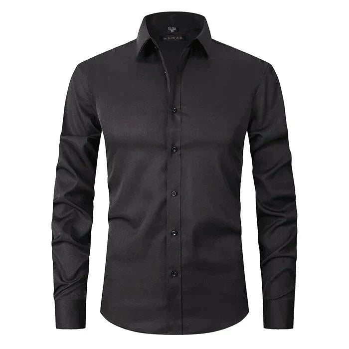 Button-Up Hemd - Stretch - Knitterfrei - Oxford Hemd - Herrenhemd-Schwarz-XS-Chaps Herrenmode