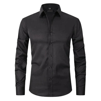 Button-Up Hemd - Stretch - Knitterfrei - Oxford Hemd - Herrenhemd-Schwarz-XS-Chaps Herrenmode