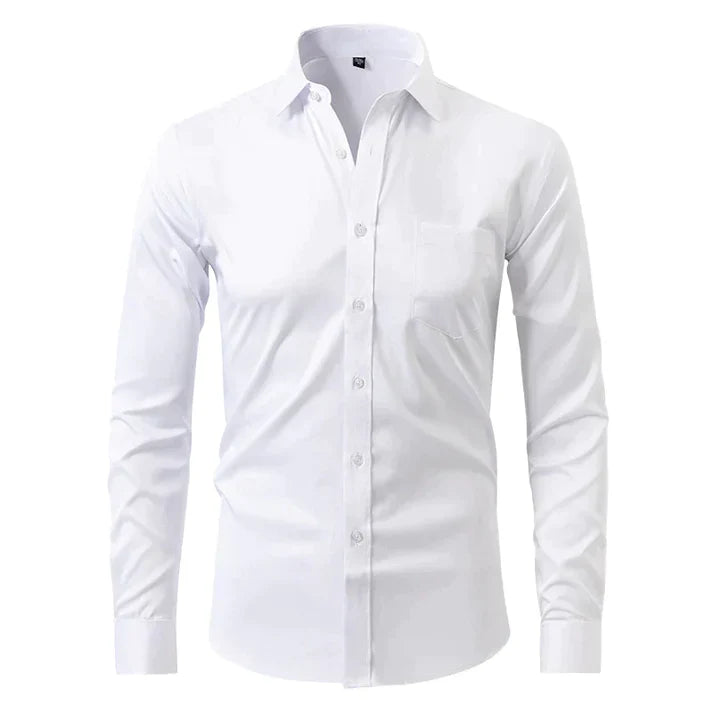 Button-Up Hemd - Stretch - Knitterfrei - Oxford Hemd - Herrenhemd-Weiß-XS-Chaps Herrenmode