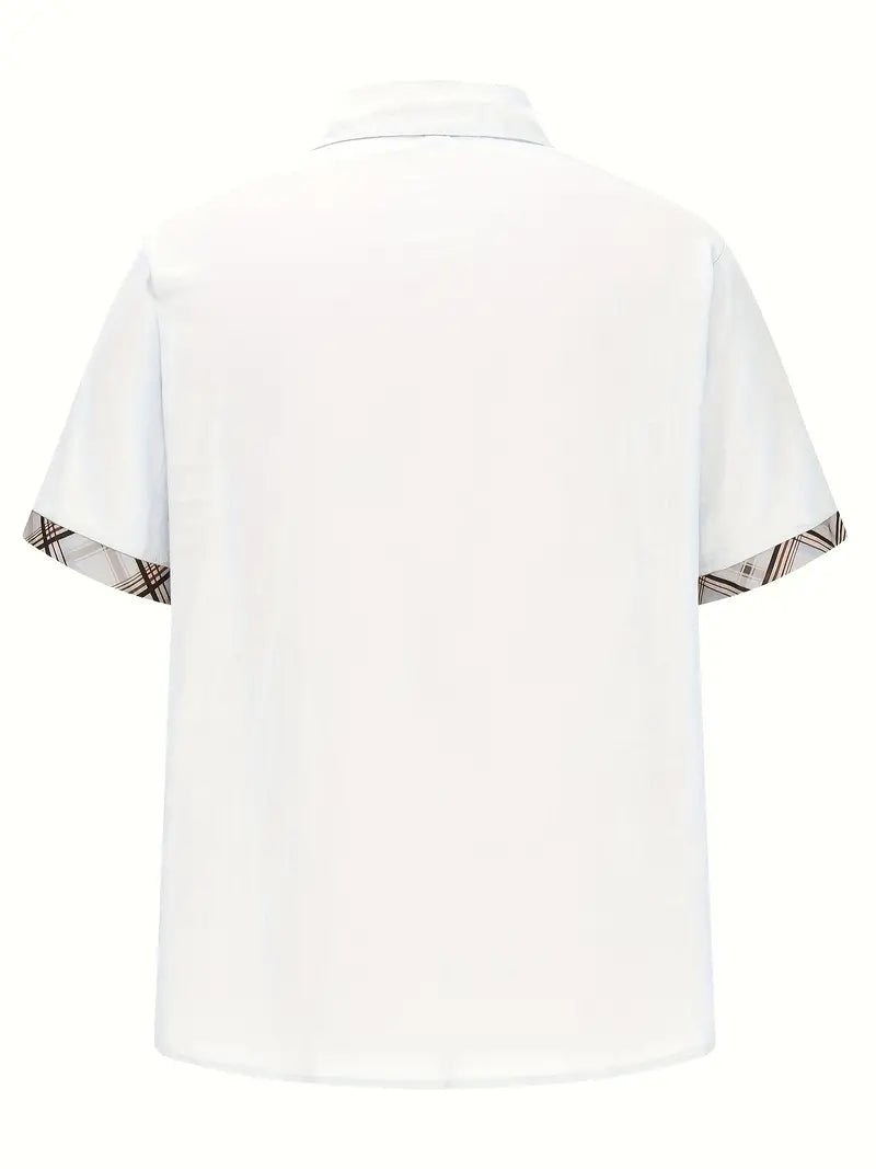 Button-Up Hemd - Umlegekragen - Brusttasche - Kurzarmhemd - Herrenhemd-Chaps Herrenmode
