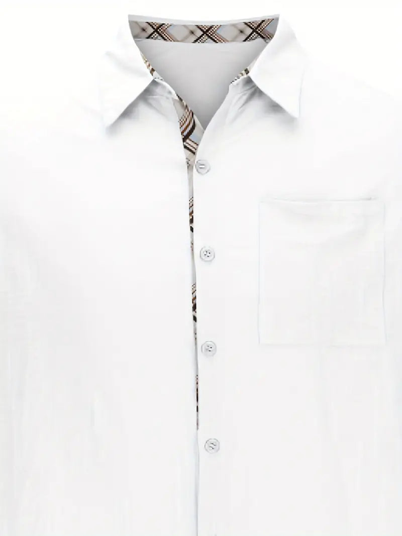 Button-Up Hemd - Umlegekragen - Brusttasche - Kurzarmhemd - Herrenhemd-Chaps Herrenmode