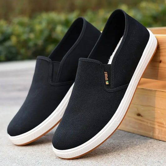 Canvas Loafers – Alltags-Slipper für Männer-Schwarz-39-Chaps Herrenmode