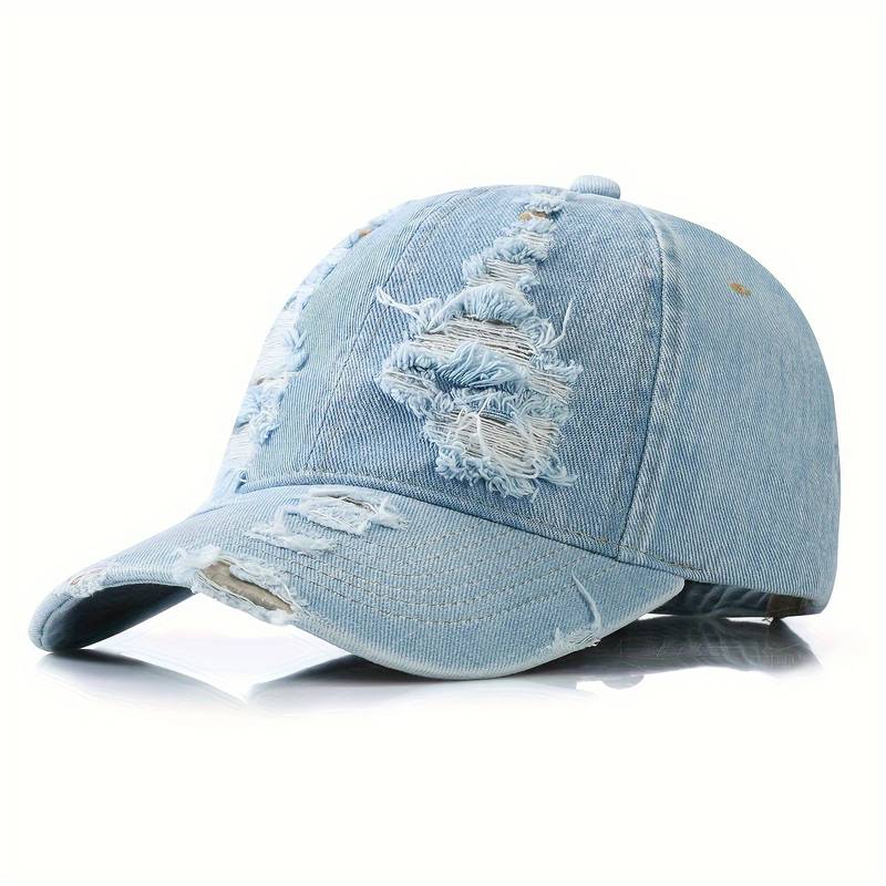 Cap Jona | Verstellbare Denim-Kappe im Used-Look-Hellblau-Chaps Herrenmode