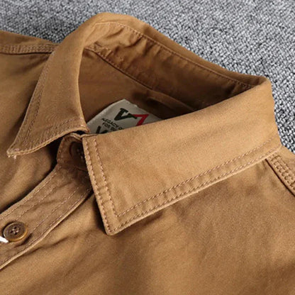 Cargo Hemd - Lässiges Langarm-Knopfleistenhemd für Männer-Chaps Herrenmode