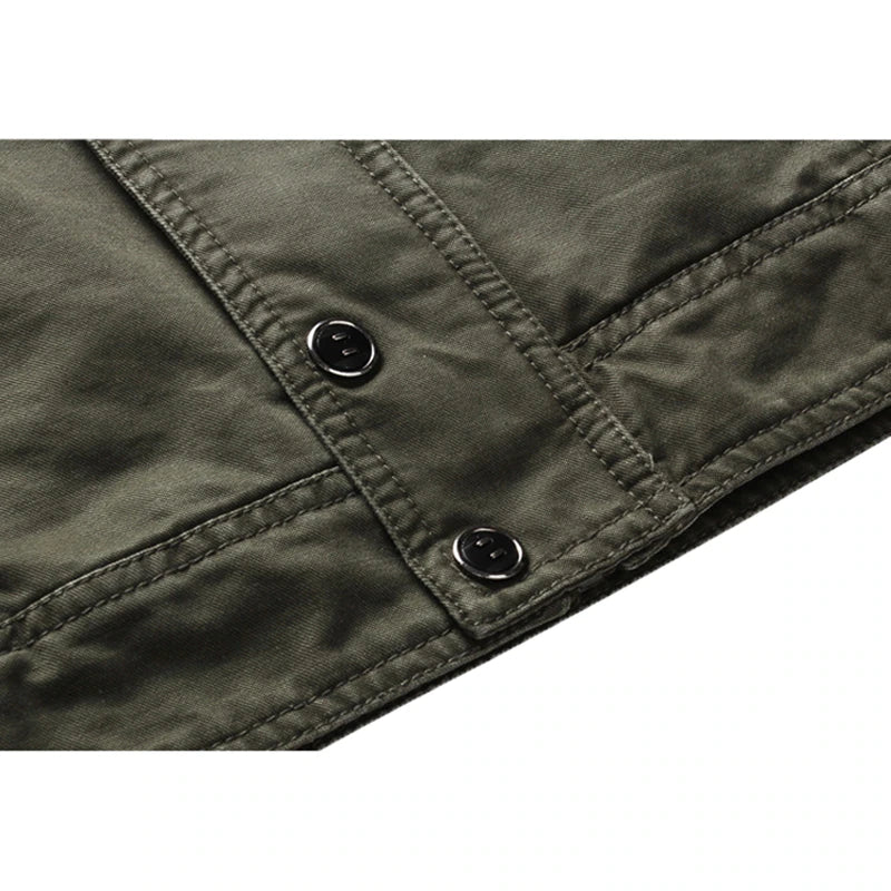 Cargo Jacke - Army grün - Feldjacke - Militärische Einsatzjacke - Herrenjacke-Chaps Herrenmode