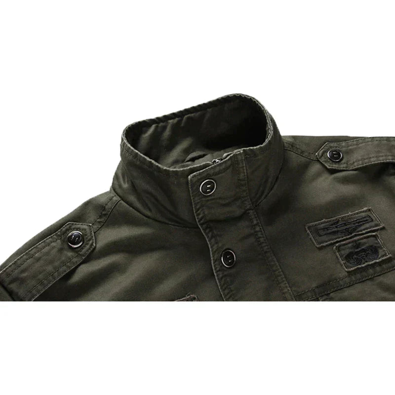 Cargo Jacke - Army grün - Feldjacke - Militärische Einsatzjacke - Herrenjacke-Chaps Herrenmode