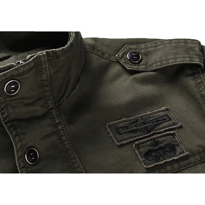 Cargo Jacke - Army grün - Feldjacke - Militärische Einsatzjacke - Herrenjacke-Chaps Herrenmode