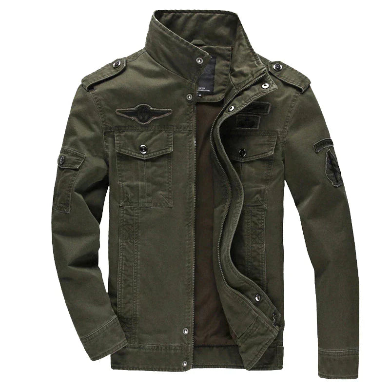 Cargo Jacke - Army grün - Feldjacke - Militärische Einsatzjacke - Herrenjacke-Chaps Herrenmode