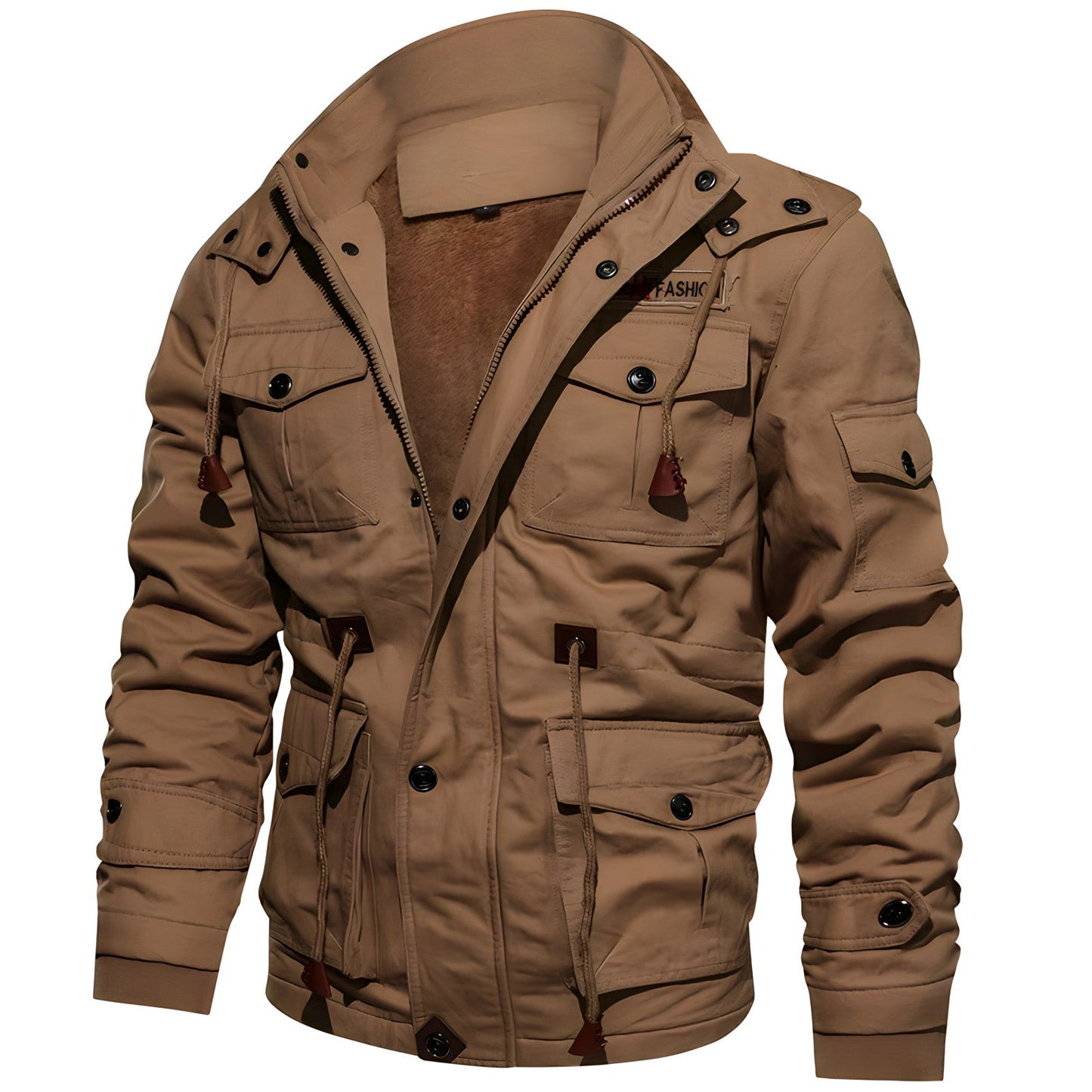 Cargo-Jacke | Mit Kapuze | Taschen | Fleecegefütterte Jacke | Herren-Winterjacke-Chaps Herrenmode