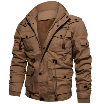 Cargo-Jacke | Mit Kapuze | Taschen | Fleecegefütterte Jacke | Herren-Winterjacke-Chaps Herrenmode