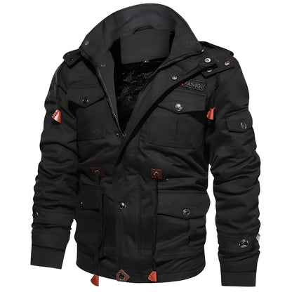 Cargo-Jacke | Mit Kapuze | Taschen | Fleecegefütterte Jacke | Herren-Winterjacke-Chaps Herrenmode