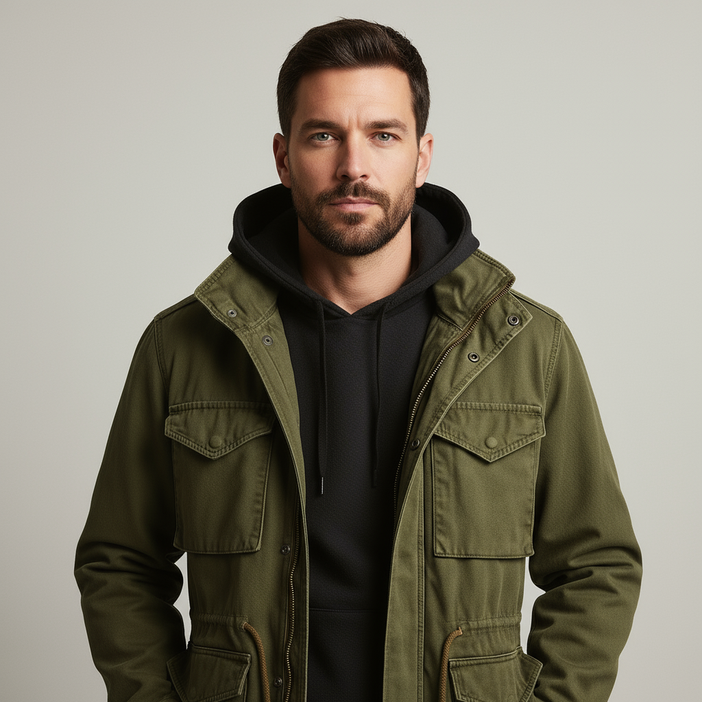 Cargo Jacket - Kordelzug - Parka - Army Jacket - Herrenjacke-Chaps Herrenmode