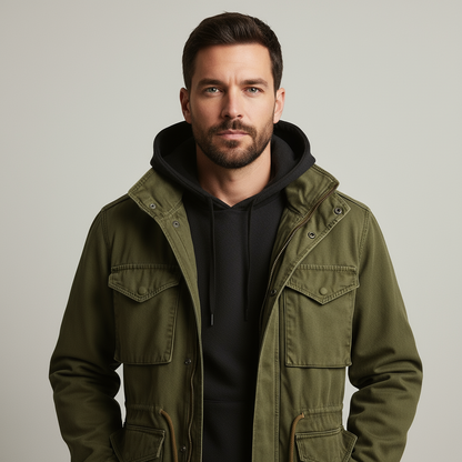 Cargo Jacket - Kordelzug - Parka - Army Jacket - Herrenjacke-Chaps Herrenmode