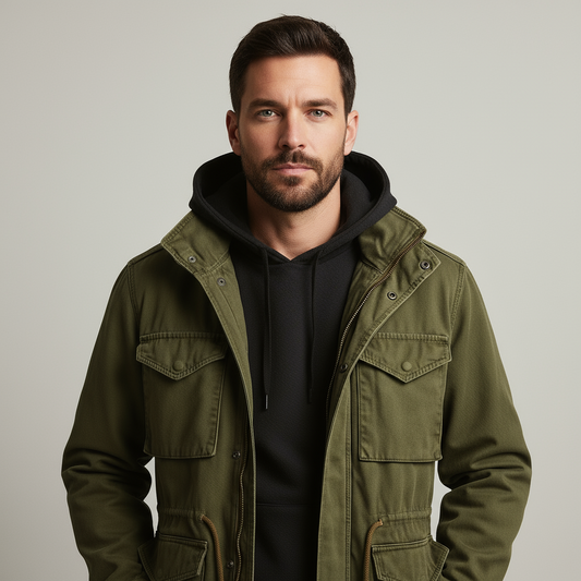 Cargo Jacket - Kordelzug - Parka - Army Jacket - Herrenjacke-Chaps Herrenmode