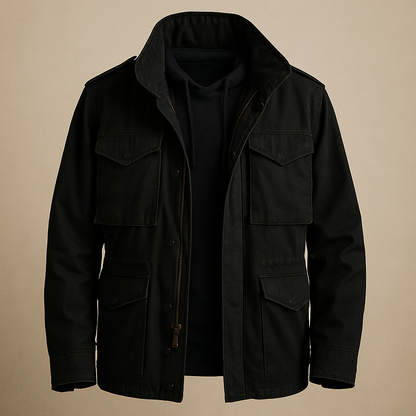 Cargo Jacket - Kordelzug - Parka - Army Jacket - Herrenjacke-Schwarz-S-Chaps Herrenmode