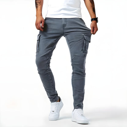 Cargo-Jeans – dehnbar – schmale Passform – Cargohosen – Herrenhosen-Chaps Herrenmode
