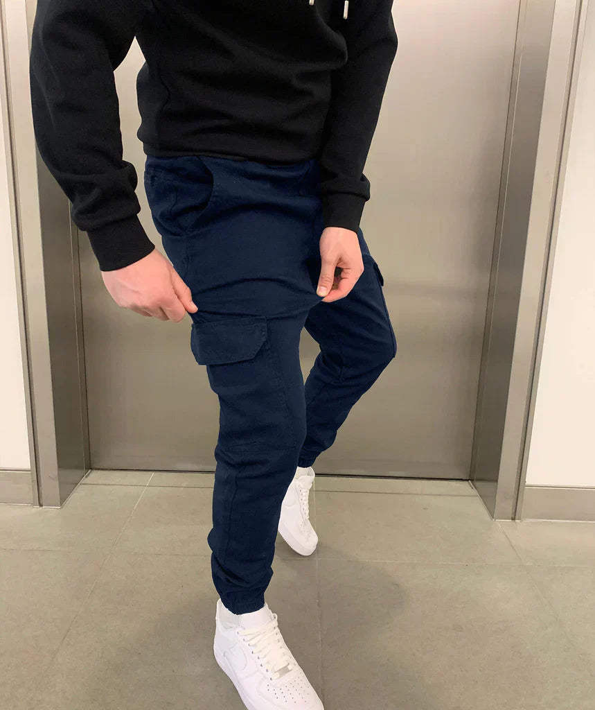 Cargo Jogger - Slim Fit - Kordelzug - Cargohosen - Herrenhosen-Chaps Herrenmode