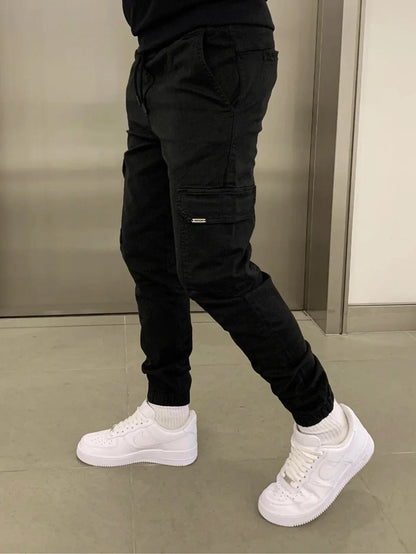 Cargo-Jogginghose – Skinny – Kordelzug – Cargohose – Herrenhose-Chaps Herrenmode