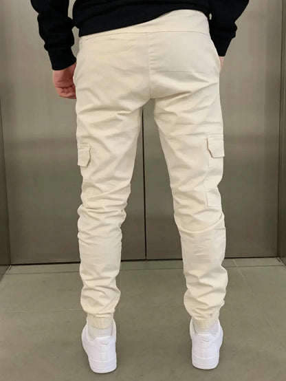 Cargo-Jogginghose – Skinny – Kordelzug – Cargohose – Herrenhose-Chaps Herrenmode