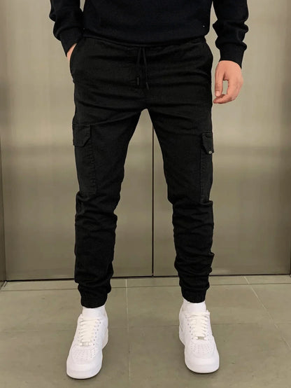 Cargo-Jogginghose – Skinny – Kordelzug – Cargohose – Herrenhose-Chaps Herrenmode