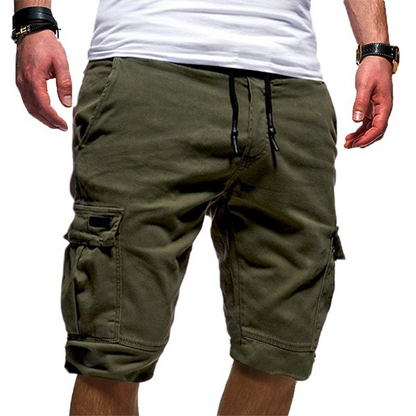 Cargo Shorts | Drawstring | Loose fit | Casual Shorts | Herren Shorts-Dunkelgrün-S-Chaps Herrenmode